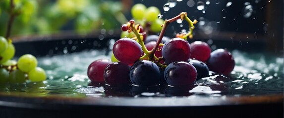 Grape, sinking in water tank, underwater idea product seasonal