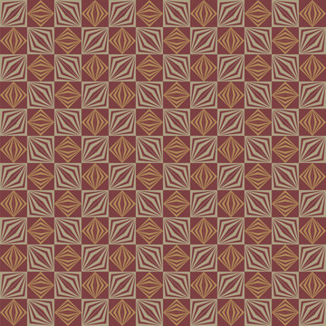 maroon repetitive background with silver and gold diamonds. decorative art. vector seamless pattern. geometric fabric swatch. wrapping paper. continuous print. design template for textile, home decor