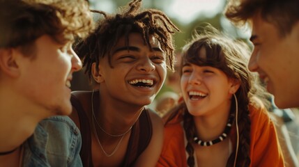 Youthful laughter at outdoor gatherings diverse friends enjoying time together summertime vibes candid moments joyful connections