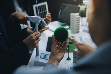 Carbon offset price report CO2 emission. Future growth Net zero waste in ESG ethical SME office...