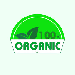 100 percent organic icon badge, tag, label design