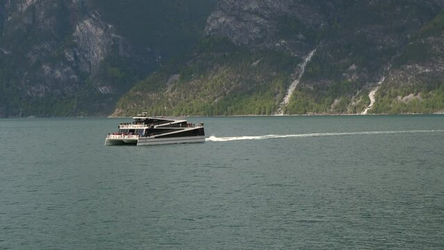 Ferry sailing on the fjord