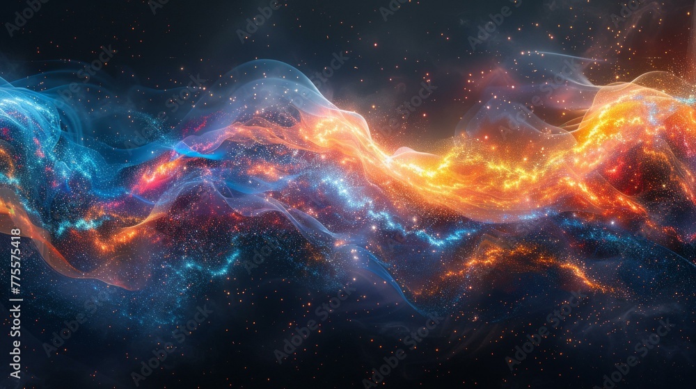 Poster virtual neural networks sprawling across an abstract digital backdrop, artificial intelligence pulse