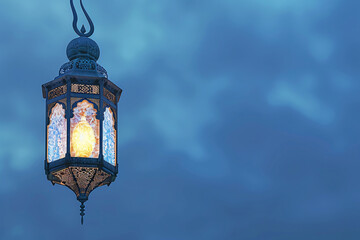 Fototapeta na wymiar old street lamp, islamic ramadhan lantern