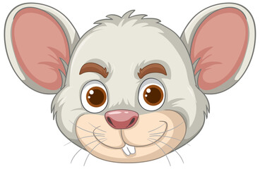 Adorable vector illustration of a mouse's face