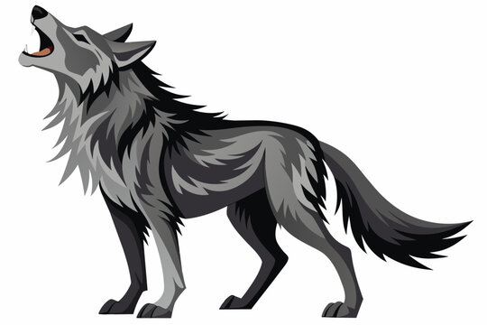 recommend clip art: the wolf howling white background 
