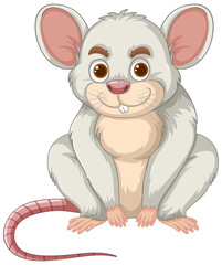 Cute vector illustration of a happy mouse