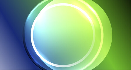 Neon glass circle copyspace for your text or product presentation geometric background. Vector illustration For Wallpaper, Banner, Background, Card, Book Illustration, landing page