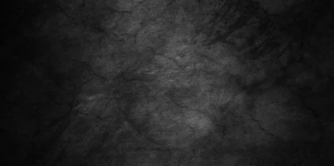 Foto op Aluminium Black texture chalk board and black board background. stone concrete scratch texture grunge backdrop background anthracite panorama. Panorama dark grey black slate background or texture © MdLothfor