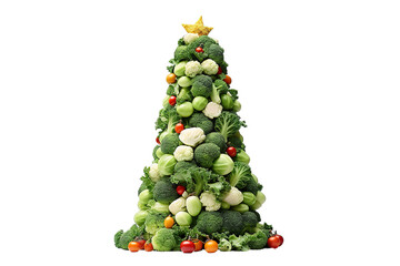 Christmas tree with Christmas decoration isolated on a Transparent background. Generative AI