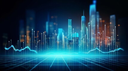 Abstract futuristic digital data chart