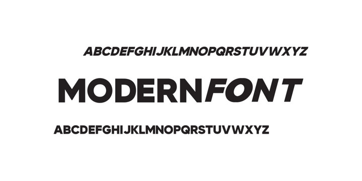 Futuristic abstract modern techno font, abstract geometric sci fi bold display letter set, stencil clean stencil monospaced futuristic typeface