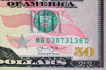 USD money banknotes, detail photo of US dollars