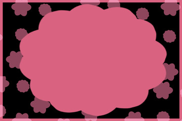 frame with flower black pink 