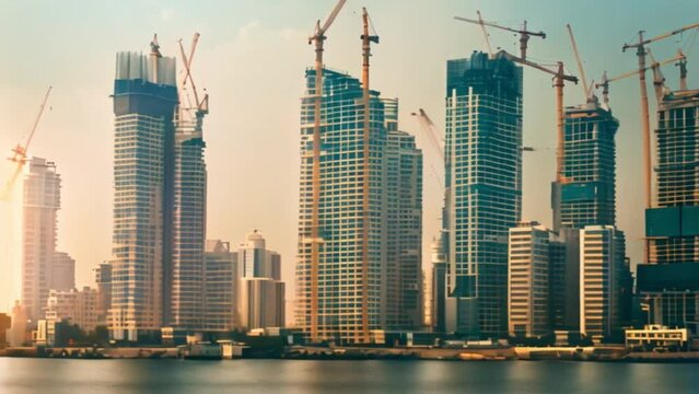 video mumbai skyline skyscrapers under construction
