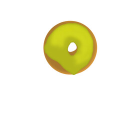 Macha donut illustration - obrazy, fototapety, plakaty