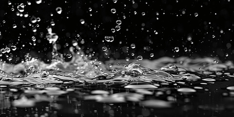 Rain Effect Stock Image In Black Background AI-generated Image