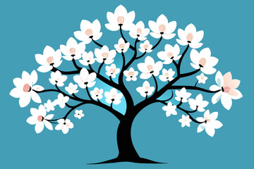 Obraz premium Flowering dogwood tree vector design