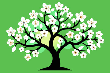 Obraz premium Flowering dogwood tree vector design