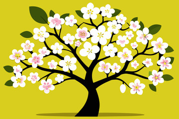 Flowering dogwood tree vector design