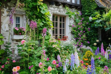Fototapeta na wymiar House With a Colorful Garden