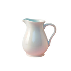 White pitcher with blue handle on Transparent Background