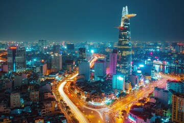 Night view of Ho Chi Minh City, Vietnam