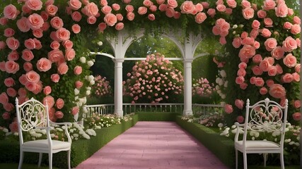 Rose garden destop backdrop and wallpaper