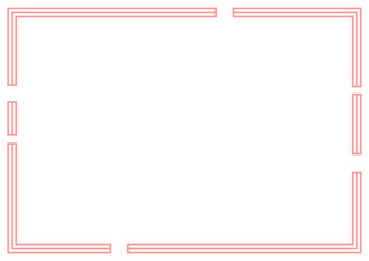 ピンクの途切れたシンプルな横長フレーム