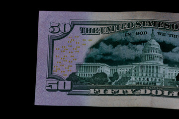 USD money banknotes, detail photo of US dollars