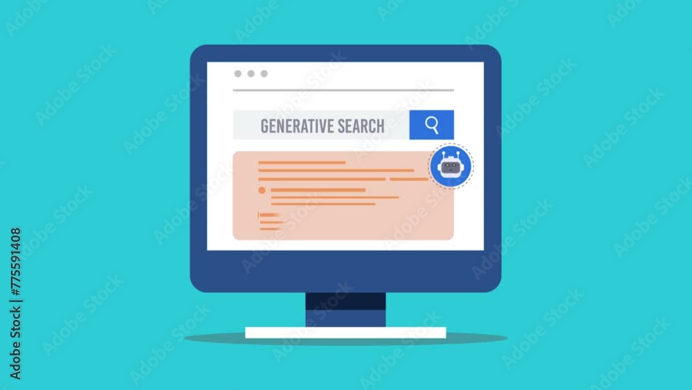 Poster search generative experience - sge concept, ai chatbot assistant integrated with search engine to an