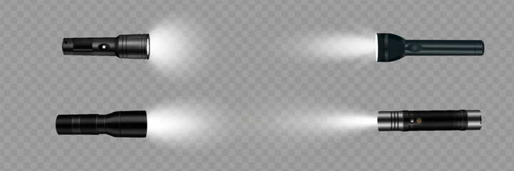 flashlight on a transparent Vector illustration.