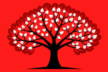 Red alder tree vector design