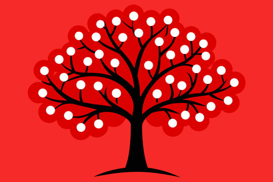 Red alder tree vector design