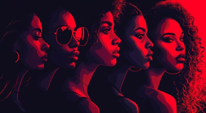 Stylized Silhouettes of Sisterhood Generative AI