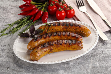 Grilled meat sausages with spices