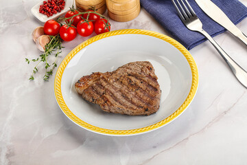 Grilled marble beef steak with sauce