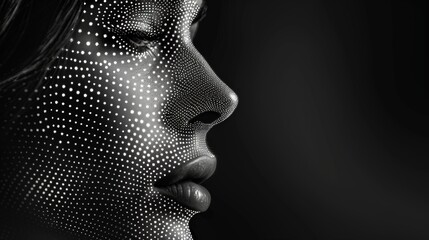 Silhouette of a Dazzling Dotted Beauty Generative AI