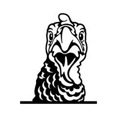 Peeking Turkey - Funny Farm Animal - Animal Stencil Cut Files