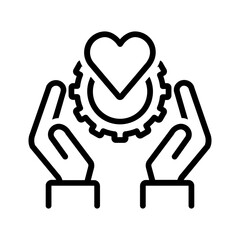 Vector black line icon for Moral character