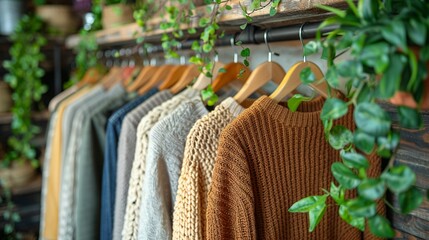 Obraz premium Eco-Friendly Fashion Boutique Drapes Consciousness in Business of Style
