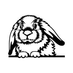 Peeking bunny - Funny Farm Animal - Animal Stencil Cut Files