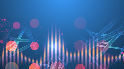 Vector abstract background with a wireframe dynamic pipes, line and particles inside circle.
