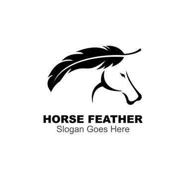 horse feather creative logo design art