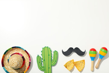 Sombrero with a decorative mustache on a light background