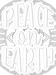 Keychain Quotes Flower Coloring Page Beautiful black and white illustration for adult coloring book