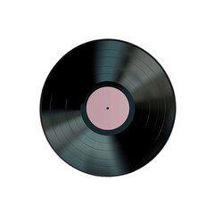 Obraz premium Pink disc and record on transparent background