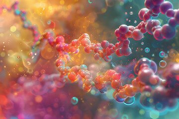 Fototapeta na wymiar Vivid colors and delicate bubble patterns emerge from the interaction of oil and water in this captivating abstract macro photograph.