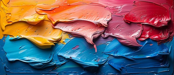 Artists palette with vibrant paint splashes