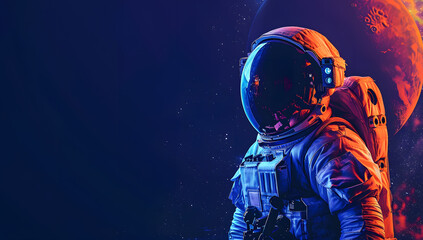 An astronaut floats in outer space amidst a backdrop of stars, An astronaut in an American flag-themed space suit floating among stars